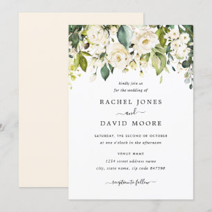 Invitación Boda Rosa Blanca de Oro