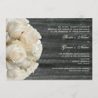 Invitación Boda Rosa Blanca y Barnwood