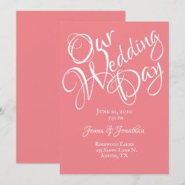 Invitación Boda rosa bonito floral