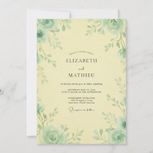Invitación Boda Rosa Celadón Mantequilla