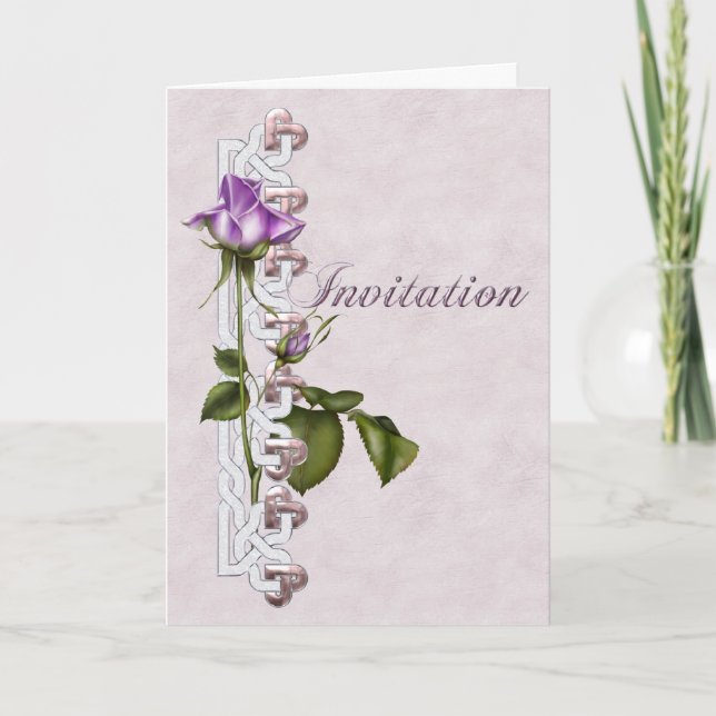 Invitación Boda Rosa celta (Anverso)