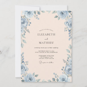 Invitación Boda Rosa Champagne de Acero