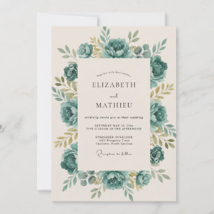 Invitación Boda Rosa Champagne Espuma de Mar