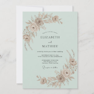 Invitación Boda Rosa Champagne Menta