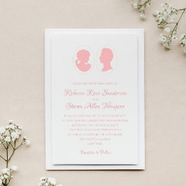 Invitación Boda rosa clásico de Regencia Cameo