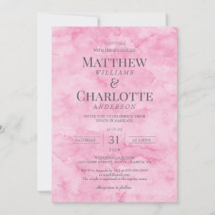 Invitación Boda rosa clásico elegante