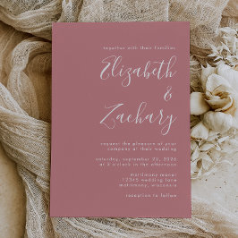 Invitación Boda Rosa con guión moderno