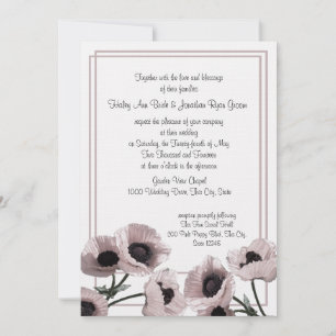 Invitación Boda rosa de amapola