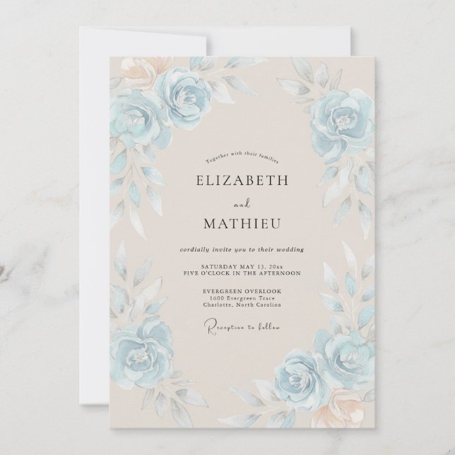Invitación Boda Rosa de Arena del Cielo (Anverso)