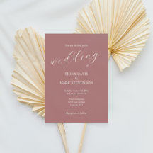 Boda rosa de caligrafía minimalista polvoriento