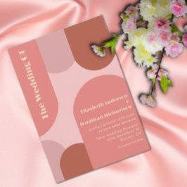 Invitación Boda rosa de coral de los arcos retro