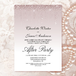 Invitación Boda Rosa de diamantes polvorientos tras Fiesta