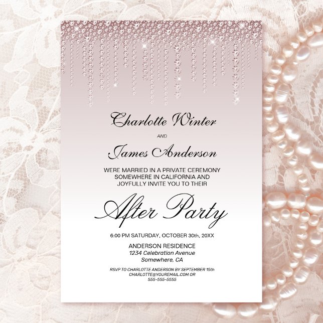 Invitación Boda Rosa de diamantes polvorientos tras Fiesta (Subido por el creador)