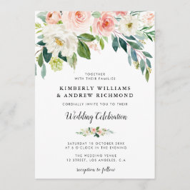 Invitación Boda rosa de guion elegante