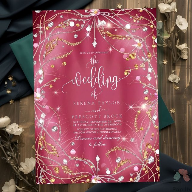 Invitación Boda Rosa de los Diamantes del Amor (Subido por el creador)