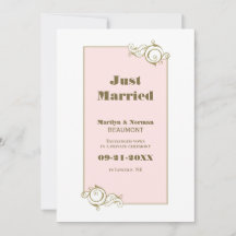 Invitación Boda rosa de marco dorado
