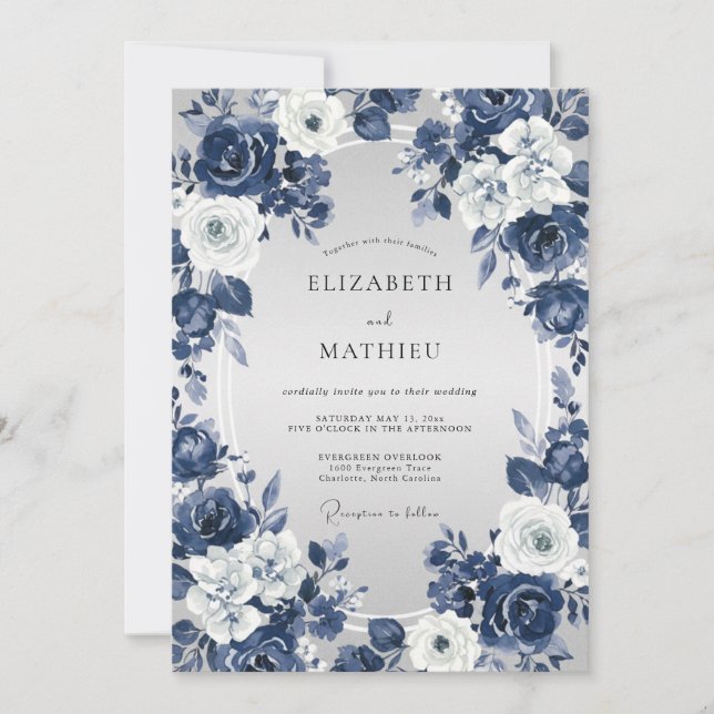 Invitación Boda Rosa de Medianoche (Anverso)