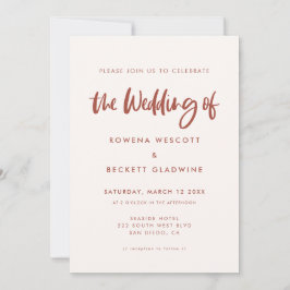 Invitación Boda rosa de nieve moderno y elegante