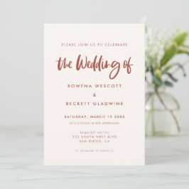 Invitación Boda rosa de nieve moderno y elegante