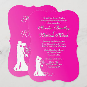 Invitación Boda rosa de novia y de Groom