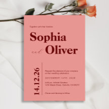 Boda rosa de tipografía negrita