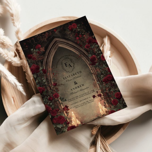 Invitación Boda Rosa de velas góticas (Subido por el creador)