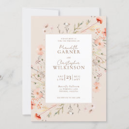 Invitación Boda rosa del Boho de Flor Silvestre Romántico