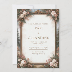 Invitación Boda Rosa del Bosque de Oro Antiguo