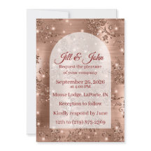 Invitación Boda Rosa Dorado Arco Brillante