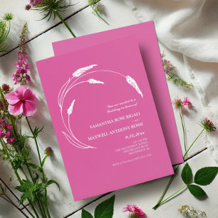 Invitación Boda rosa elegante de la moderna Fuchsia