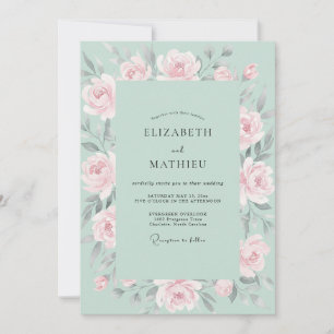 Invitación Boda Rosa Espuma de Mar