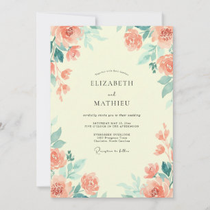 Invitación Boda Rosa Espuma de Salmón