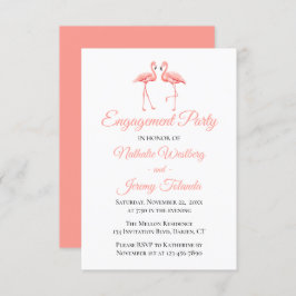 Invitación Boda Rosa Flamingo del Partido de Compromiso Tropi