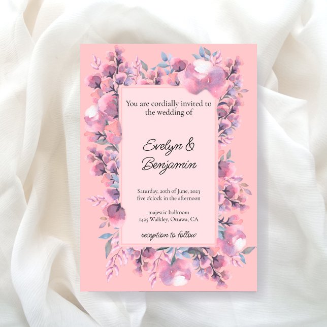 Invitación Boda Rosa Floral Dusty (Subido por el creador)