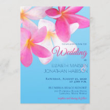 Boda rosa floral tropical hawaiano de playa