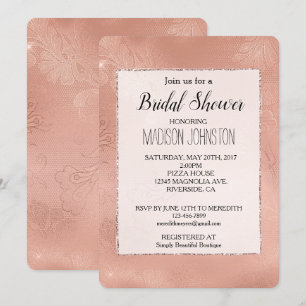 Invitación Boda Rosa Glam Lace