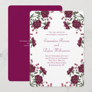 Invitación Boda Rosa Granate