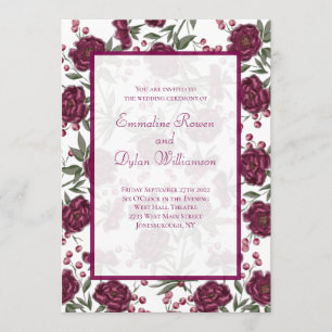 Invitación Boda Rosa Granate