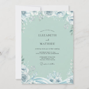 Invitación Boda Rosa Hielo Espuma de Mar