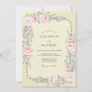 Invitación Boda Rosa Lavanda Mantequilla