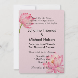 Invitación Boda rosa Lotus Floral