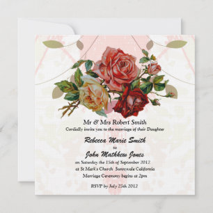 Invitación boda rosa Luxury Linen Three