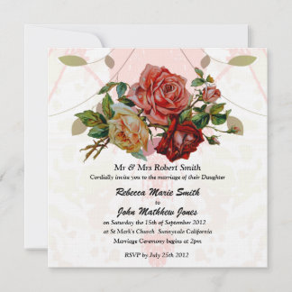 Invitación boda rosa Luxury Linen Three