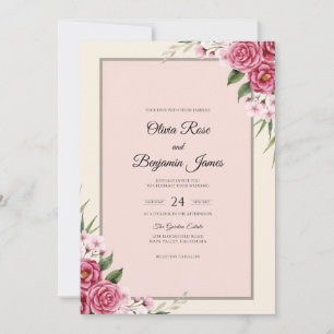 Invitación Boda Rosa Magenta Rubor