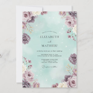 Invitación Boda Rosa Malva Menta