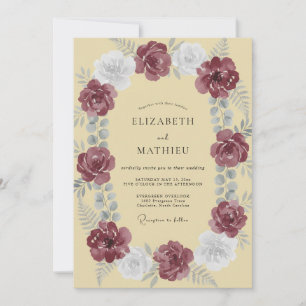 Invitación Boda Rosa Mantequilla Ciruela