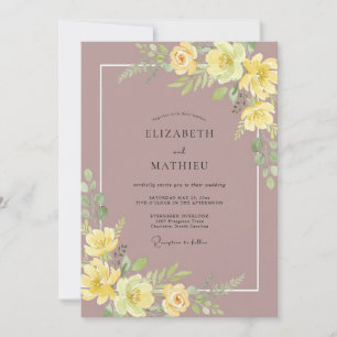 Invitación Boda Rosa Mauve Mantequilla