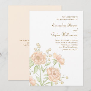 Invitación Boda Rosa Melocotón
