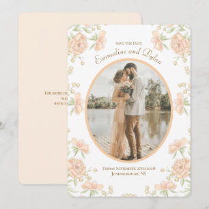 Invitación Boda Rosa Melocotón Salvar la Fecha
