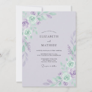 Invitación Boda Rosa Menta Periwinkle
